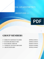 General Anaesthetics: Group One