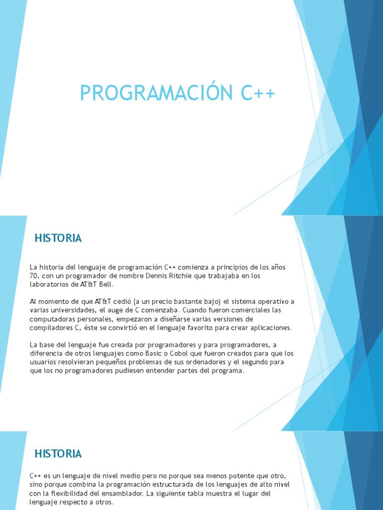 Historia y Estructura de C++ | PDF | Lenguaje de programación ...