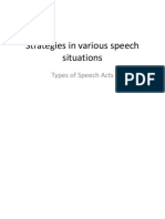 Strategies in Various Speech Situations