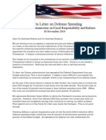 Experts Letter On Defense Spending: To The National Commission On Fiscal Responsibility and Reform