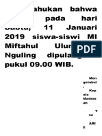 Diberitahukan Bahwa Besok Pada Hari Sabtu