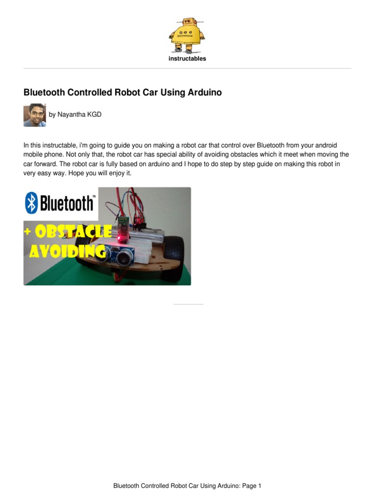Bluetooth Controlled Robot Car Using Arduino | PDF | Arduino | Computer ...