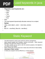 Regularly Used Keywords in Java