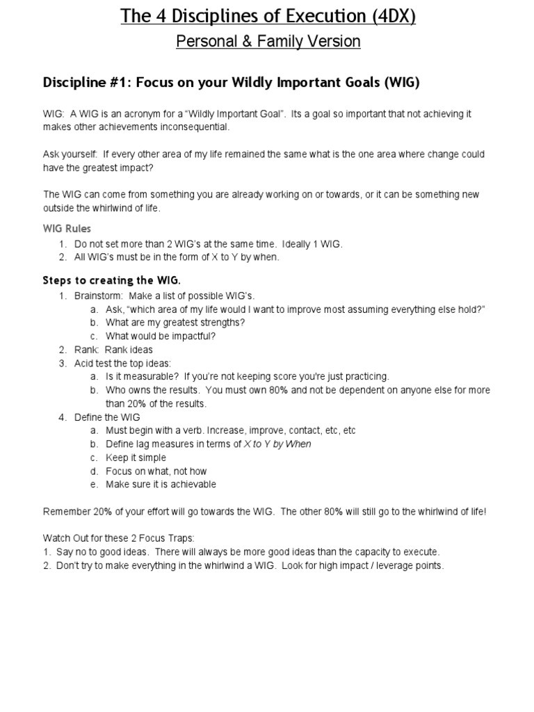 Creating Effective Wildly Important Goals | PDF | Lag | Behavior