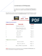 Códigos de Error en Televisores LCD Panasonic