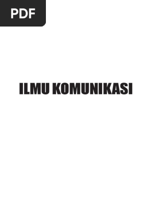 Ilmu Komunikasi Siap Cetak Pdf