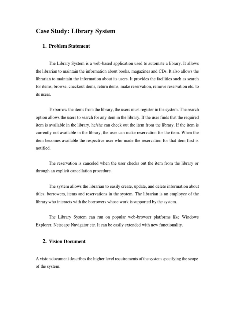 Case Study - Library Management | PDF | Library (Computing) | Libraries