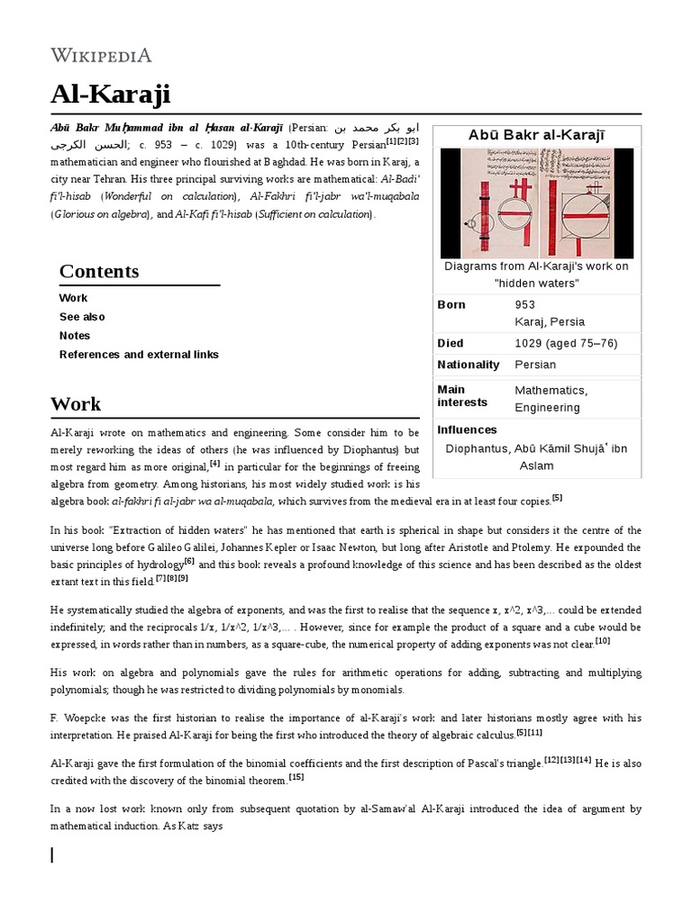 Al Karaji | PDF | Teaching Mathematics | Science