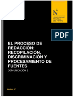 El Proceso de Redaccion .Recopilacion - Discrimiancion y Procesamiento de Fuentes