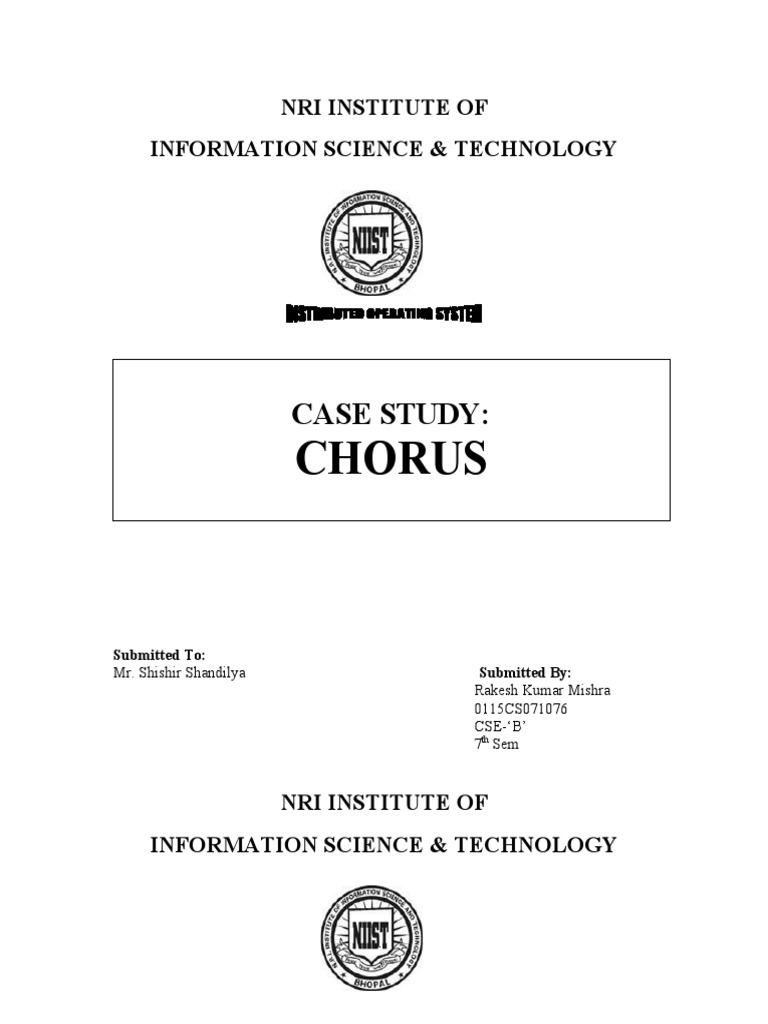 Chorus Case Study PDF Thread Kernel (Operating System)