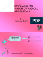 Rationalizing The Denominator of Radical Expressions