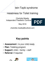 Rubinstein-Taybi Syndrome Readiness For Toilet Training: Charlotte Mawby Independent Paediatric Continence Nurse May 2016