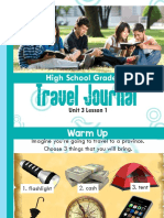 High School Grade 1A: Travel Journal