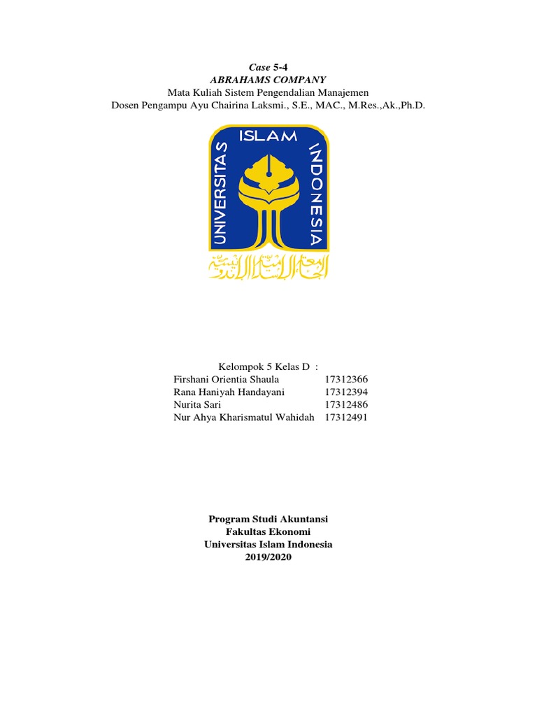 Tugas 5 Case 5-4 | PDF | Bisnis | Pengelolaan Keuangan & Uang