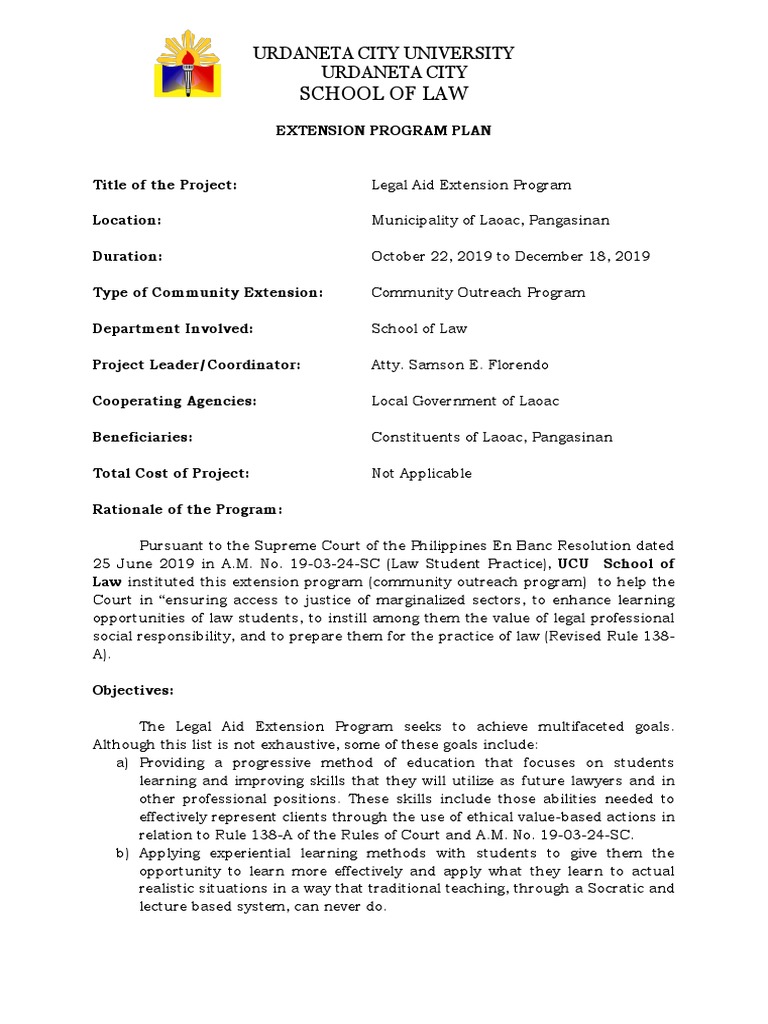 Extension Program Plan PDF Notary Public Legal Aid