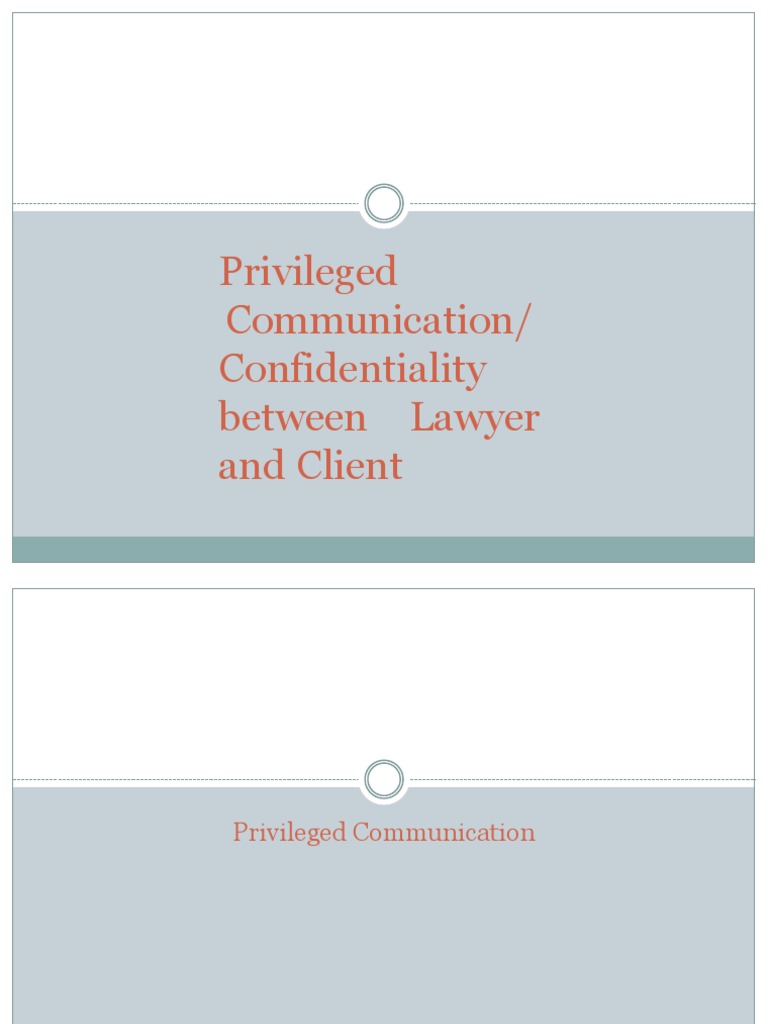 Privileged Communications PDF AttorneyClient Privilege