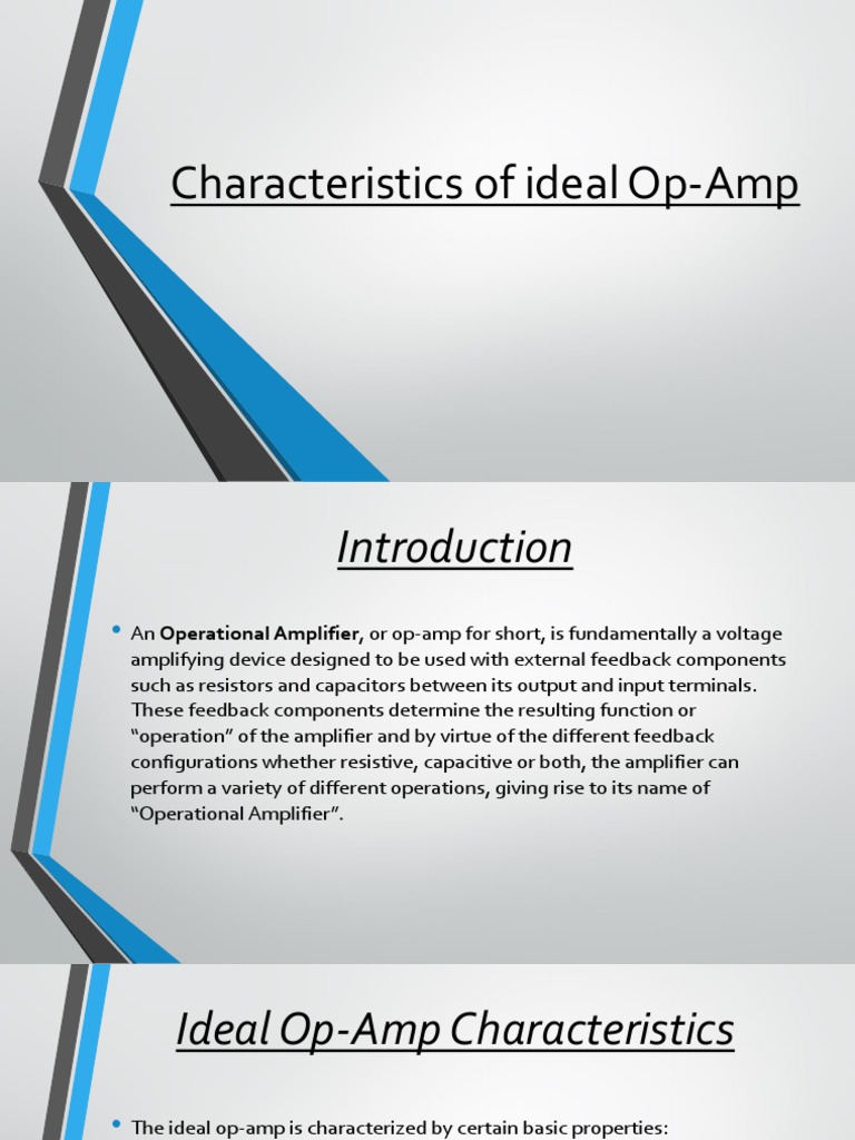 Characteristics of Ideal OpAmp PDF Operational Amplifier Amplifier