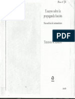 Adorno, Theodor W. - Ensayos Sobre La Propaganda Fascista. Psicoanálisis Del Antisemitismo Voces y Cultura, Bs. Ar (2005)