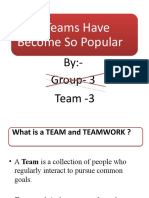 Why Teams Have Become So Popular