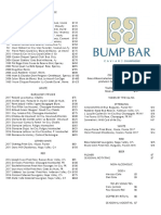 The Bump Bar Beverage List