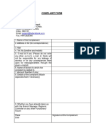 Complaint Form PDF