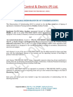 Dee Control & Electric (P) LTD.: Flexible Memorandum of Understanding