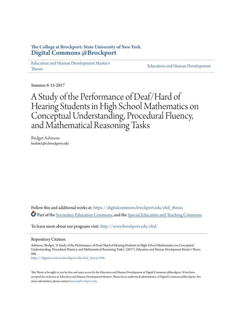 Deaf Students' Math Performance Study | PDF | Hearing Loss | National ...