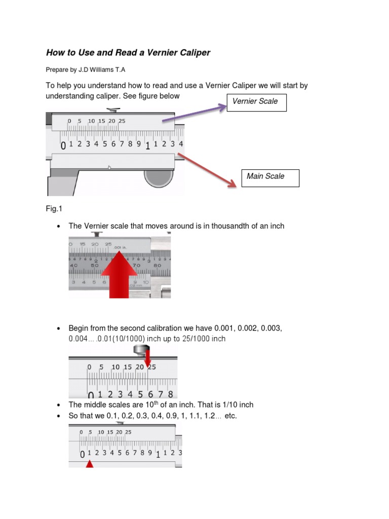 How To Use and Read A Vernier Caliper PDF Scientific Observation