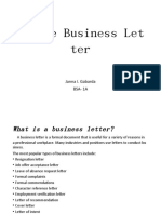 Business Letter Formatting and Sections