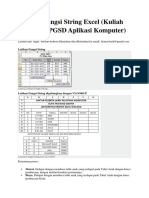 Latihan Fungsi String Excel (Kuliah Pengganti PGSD Aplikasi Komputer