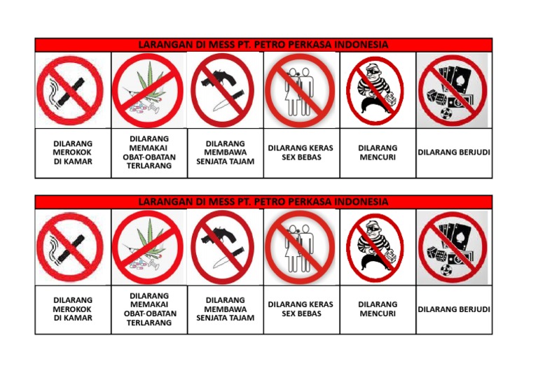 Sign Larangan Di Mess Pdf