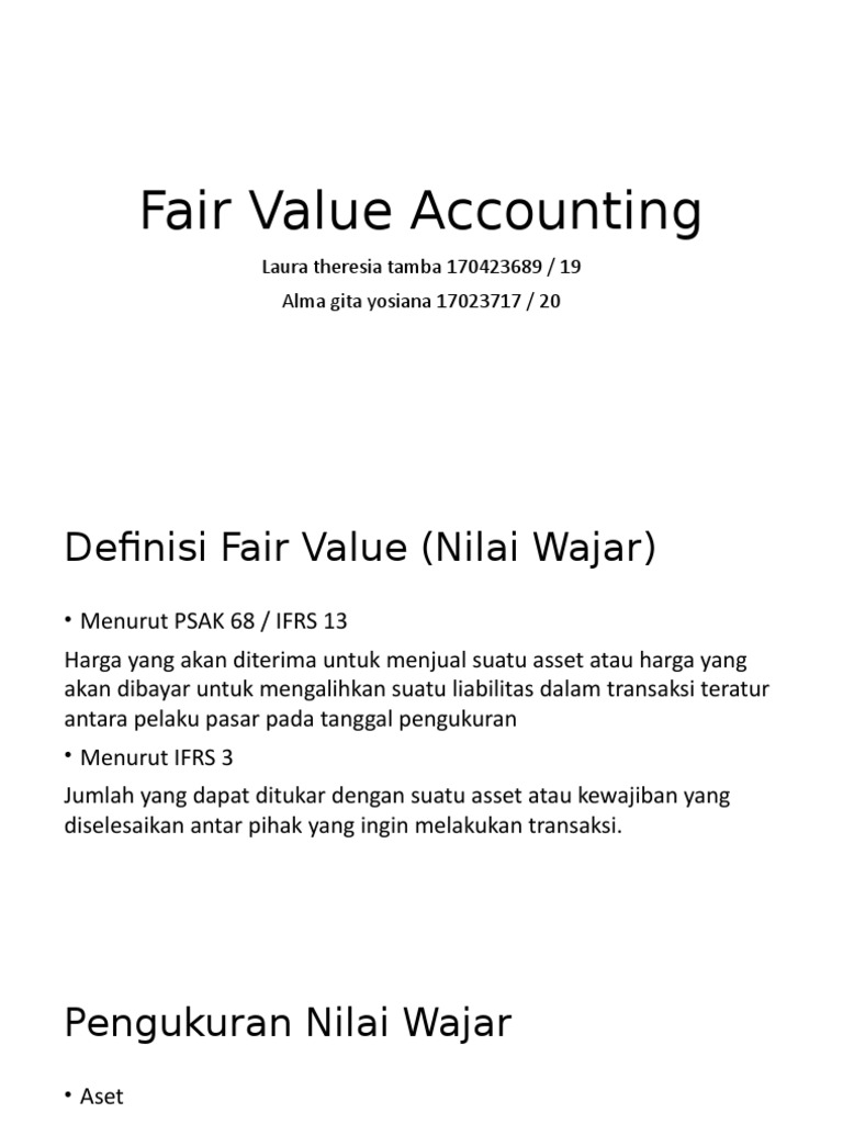 Fair Value Accounting | PDF | Bisnis | Pengelolaan Keuangan & Uang
