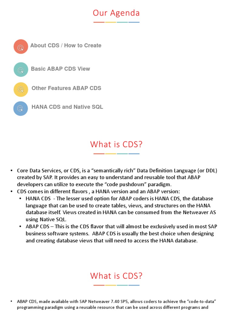 CDS View | PDF | Parameter (Computer Programming) | Data Management