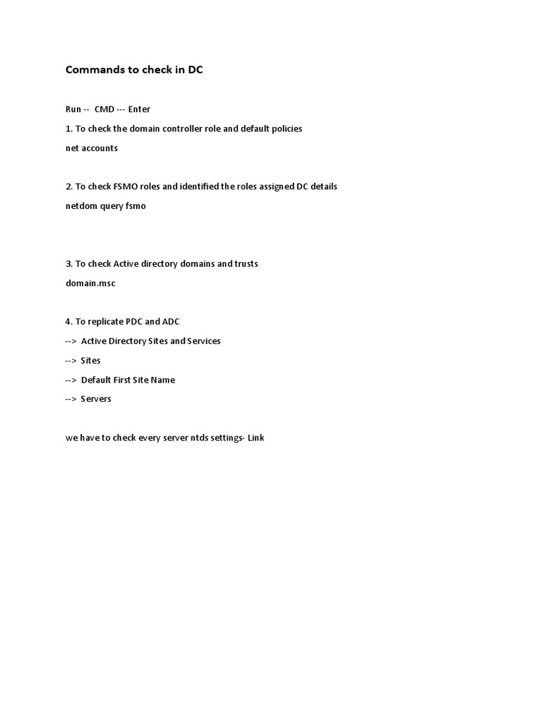 Commands To Use in DC | PDF