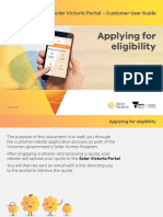 Applying For Eligibility: Solar Victoria Portal - Customer User Guide