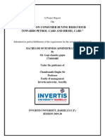 Consumer Buying Behaviour Towards Petrol & Diesel Cars