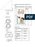 Write The Activity in The Table According The Picture: Soal Ulangan Harian Unit 3