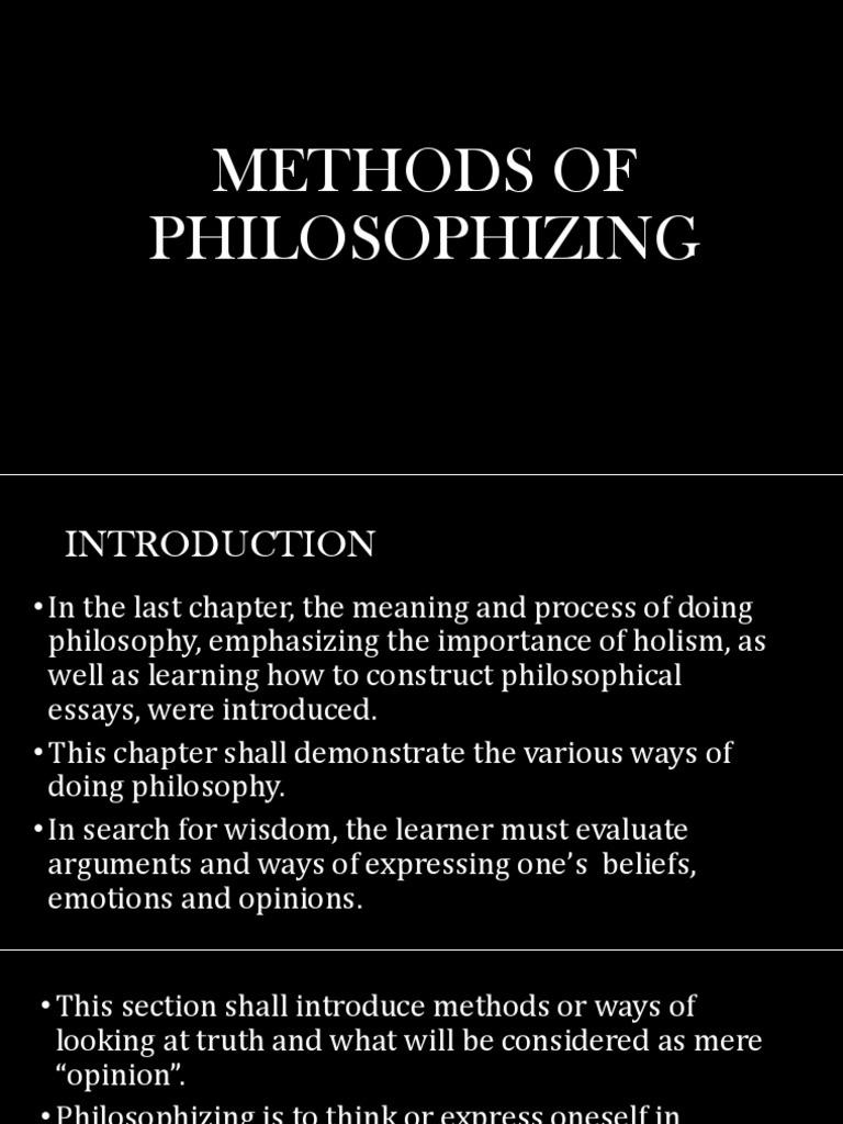 Methods of Philosophizing Explained | PDF