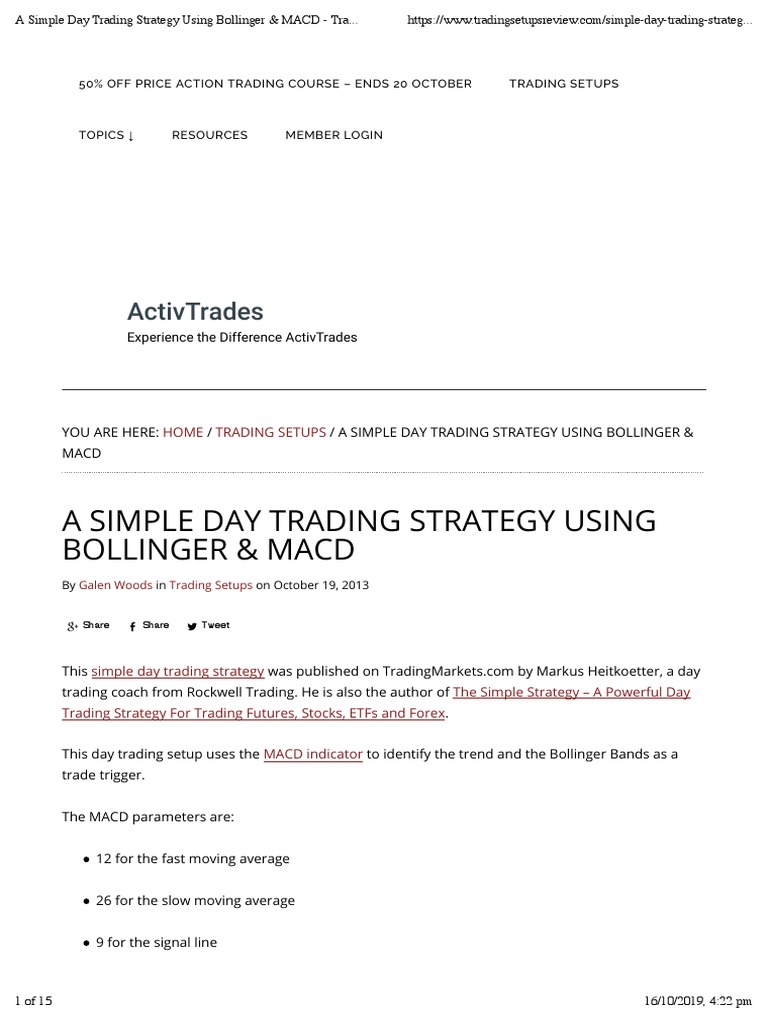 A Simple Day Trading Strategy | PDF | Day Trading | Financial Economics