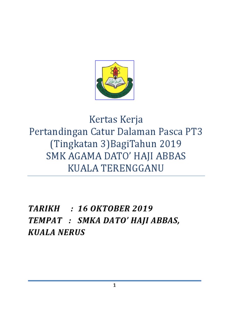 Kk Pertandingan Catur Pasca Pt3 2019