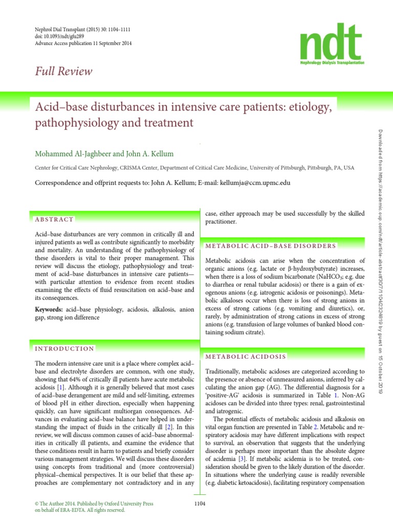 Critical Care PDF Lactic Acid Saline (Medicine)