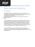 Digital Transformation in The Auto Industry Fueled by C.A.S.E