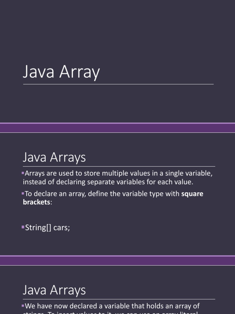 Java Array | PDF