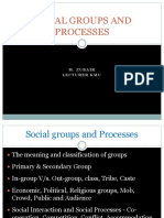 Social Groups and Processes: M. Zubair Lecturer Kmu