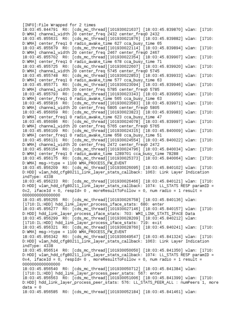 WLAN Channel and Stats Log Analysis | PDF | Computer Data ...
