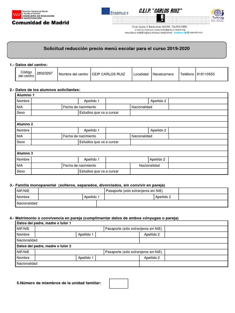 Modelo de Solicitud Beca de Comedor (1) Privacidad de la