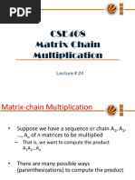 Lecture 24 (Matrix Chain Multiplication)