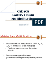Lecture 24 (Matrix Chain Multiplication)