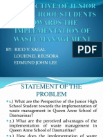 JHS Students' Perspectives on Waste Management Implementation