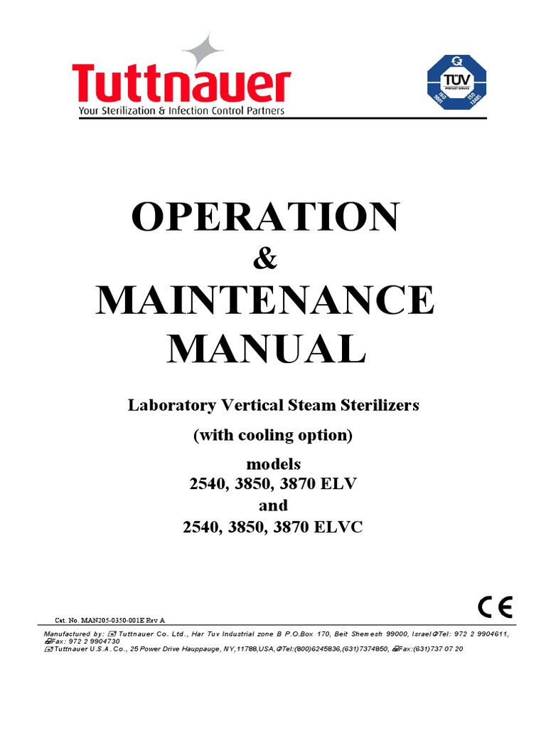 Operation and Maintenance Manual for Laboratory Vertical Steam